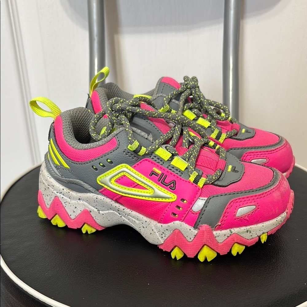 FILA Kids Pink and Gray Sneakers